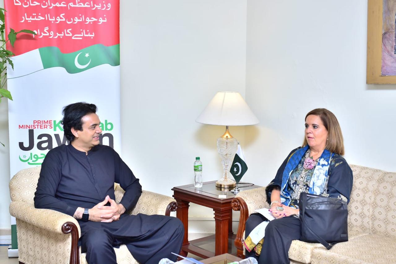Pakistan-based representative Teresa Dubin Sanchez met with Usman Dar, Head of Kamyab Jawan Program. Dated: 06.08.21