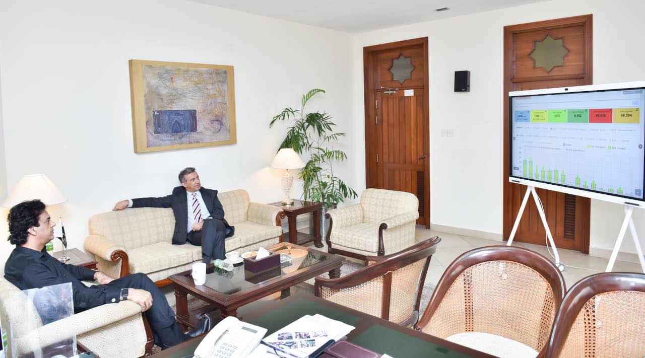 SAPM for Youth Affairs Usman Dar meets President of Bank of Khyber at Islamabad Office