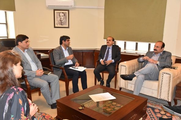 A meeting between Chairman Rana Mashhood and GIZ held at Prime Minister Office to discuss possible areas of collaboration for skilling youth for employment.