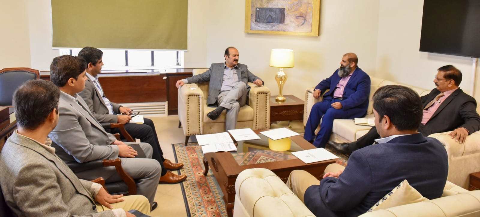 A meeting was held with CEO NITB Babar Majid Bhatti chaired by Chairman Rana Mashhood in which matters of mutual interest including building synergies and working together to bring Digital Transformation for empowering youth were discussed.