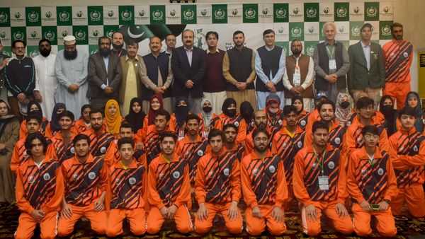 A Group photo from the ceremony of Prime Minister's Talent Hunt Table Tennis Provincial League Peshawar.